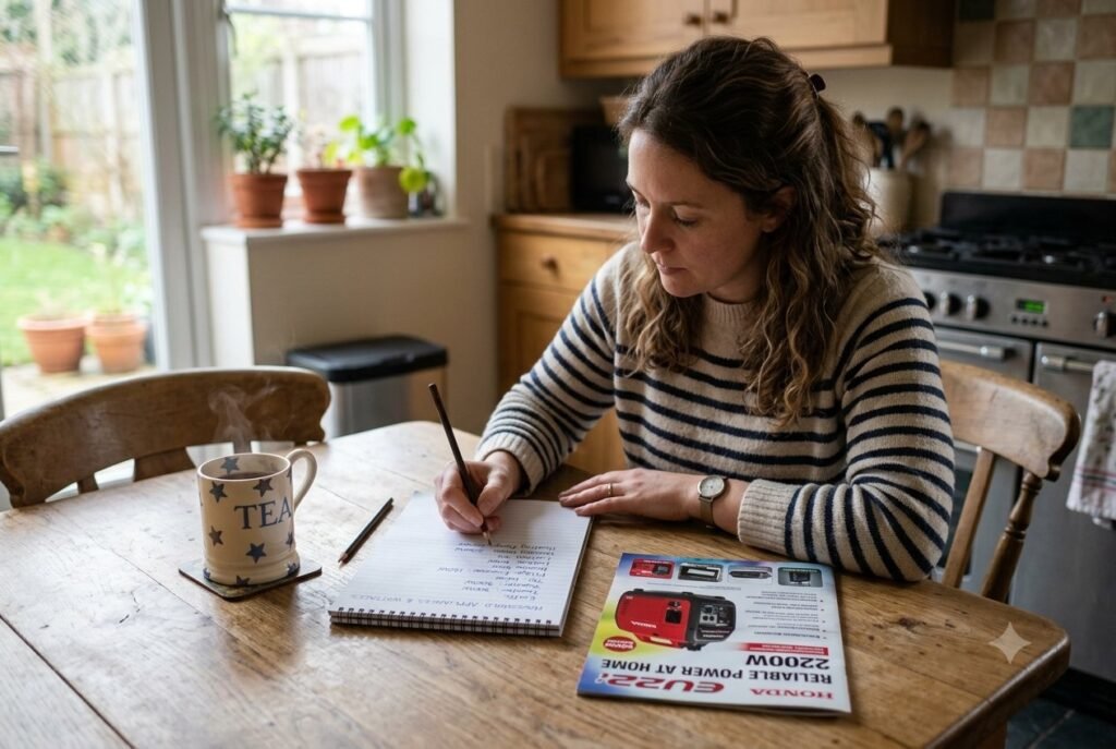Adding up appliance wattages to work out what size generator a home needs