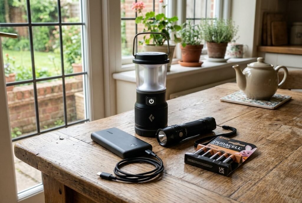 Torch, lantern, power bank, and batteries: light and power backup for a power cut